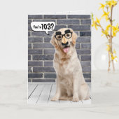 103. Geburtstag Funny Golden Retriever Card Karte (Gelbe Blume)