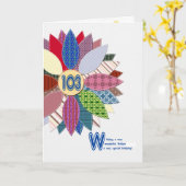 103. Geburtstag für Mutter, genähte Blume Karte (Gelbe Blume)