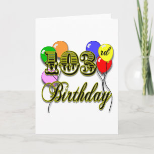 103. Geburtstag mit Ballons Karte