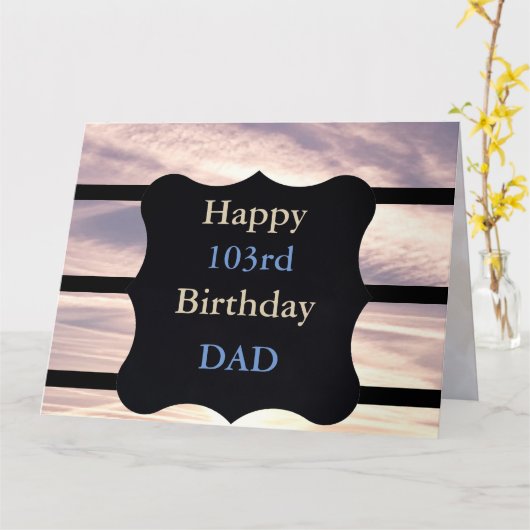 103. Geburtstag Vater Karte (Gelbe Blume)