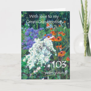 103. Geburtstagskarte für Großmutter - Garten Karte