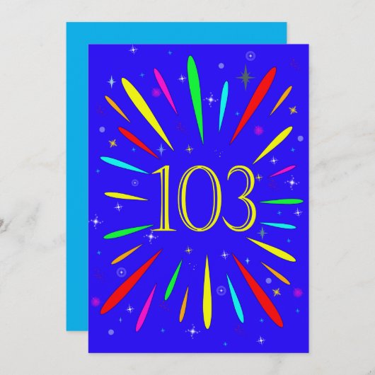 103. Geburtstagspartei Einladung Explosion (Vorne/Hinten)