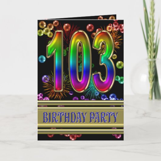 103. Geburtstagsparty Einladung (Vorderseite)