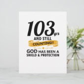 103 Jahre und immer noch den Geburtstag (Stehend Vorderseite)