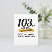 103 Jahre und immer noch den Geburtstag Postkarte (Stehend Vorderseite)