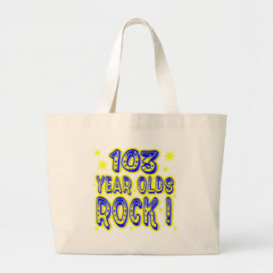 103 Jährige Felsen-! (Blau-) Taschen-Tasche Jumbo Stoffbeutel