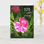 103rd Geburtstags-Karte - rosa Rosen Karte (Gelbe Blume)