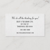 1040 Einkommensteuerformular mit Tinte Visitenkarte (Rückseite)