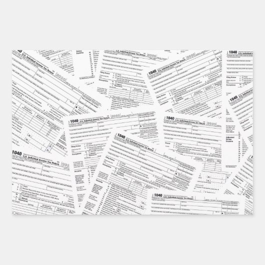 1040 Formulare zur Einkommensteuer Geschenkpapier Set (Vorderseite 2)