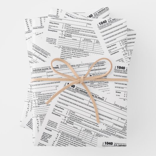 1040 Formulare zur Einkommensteuer Geschenkpapier Set (Beispiel)