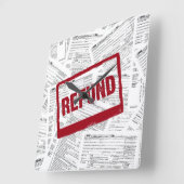 1040 Steuerformulare für 2020 Quadratische Wanduhr (Winkel)