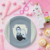 1040er Vintage Retrokriegsfrau Pappteller (Party)