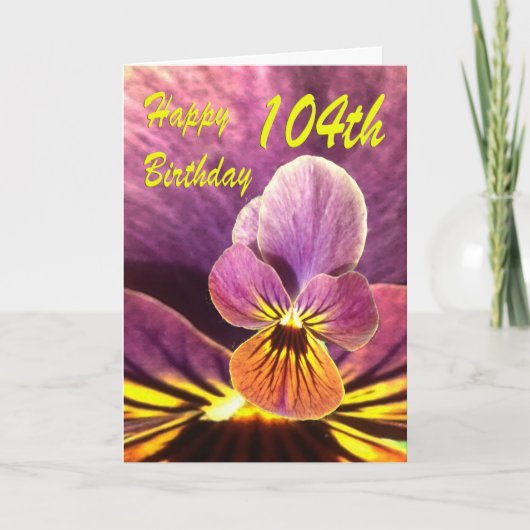 104. Geburtstag Blume Pansy Karte (Vorderseite)