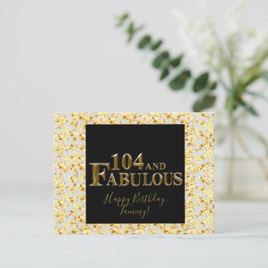 104 Geburtstag Postkarte (Stehend Vorderseite)