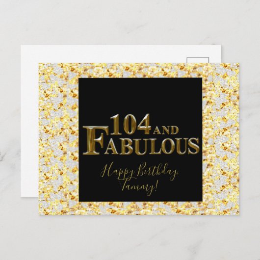 104 Geburtstag Postkarte (Vorne/Hinten)