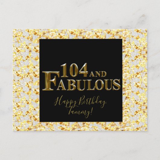 104 Geburtstag Postkarte (Vorderseite)