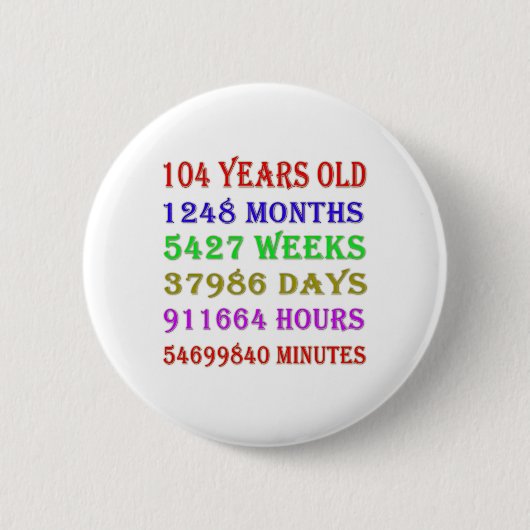 104. Geburtstagsfeiertage Button (Vorderseite)