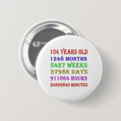 104. Geburtstagsfeiertage Button (Vorne & Hinten)