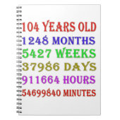 104. Geburtstagsfeiertage Notizblock (Vorderseite)