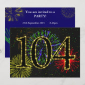 104. Geburtstagsparty Einladung (Vorne/Hinten)