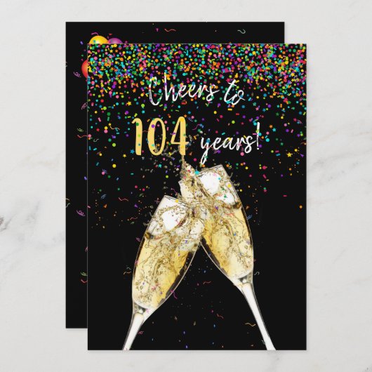104. Geburtstagsparty Einladung (Vorne/Hinten)
