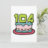 104-jähriger Geburtstagskuchen Karte (Stehend Vorderseite)