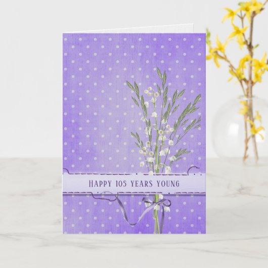105. Geburtstag des Maiglöckchen-Blumenstraußes Karte (Gelbe Blume)
