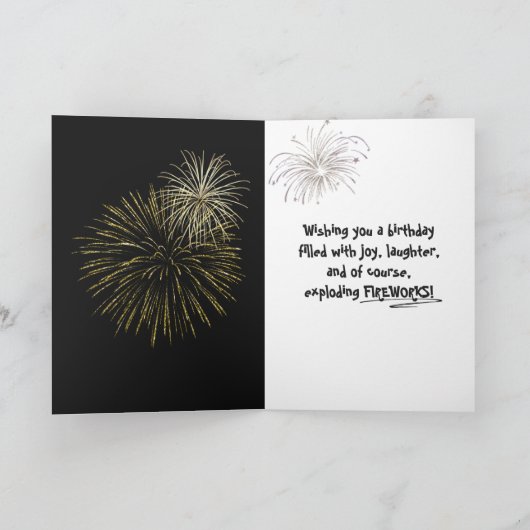 105. Geburtstag Feuerwerk Karte (Innenseite)