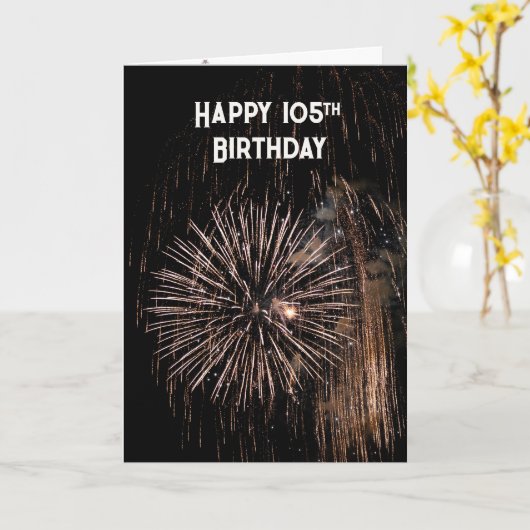 105. Geburtstag Feuerwerk Karte (Gelbe Blume)