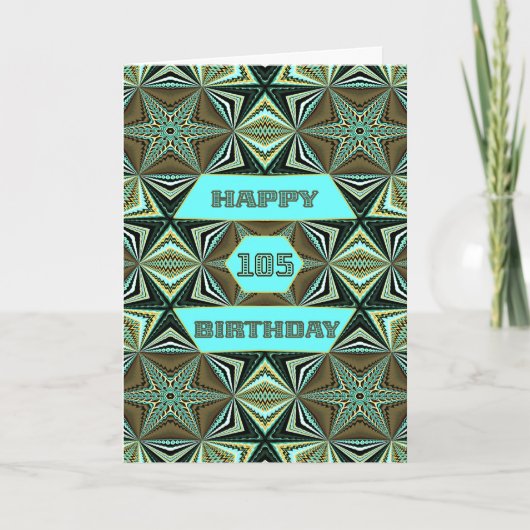 105. Geburtstag mit grünem abstraktem Design Karte (Vorderseite)