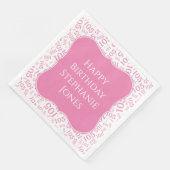 105. Geburtstag Pink/White Random Muster 105 Serviette (Ecke)