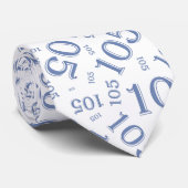 105. Geburtstag Random Number Pattern Blau Krawatte (Gerollt)