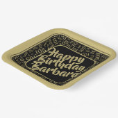 105. Geburtstag Random Number Pattern Gold/Schwarz Pappteller (Gewinkelt)