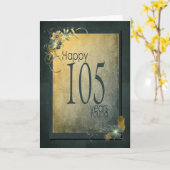 105. Geburtstag-Vintager Rahmen Karte (Gelbe Blume)