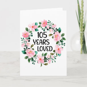 105 Jahre geliebte Frauen Männer 105 Jahre alt Coo Karte