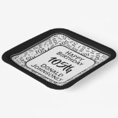 105. Party Random Number Pattern Schwarz/Weiß Pappteller (Gewinkelt)