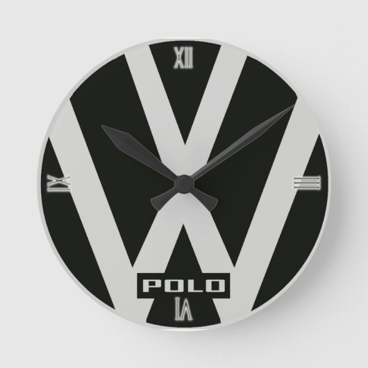 105 VW Polo Logo Accessories Watches Runde Wanduhr (Vorderseite)