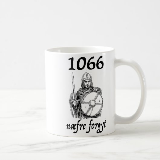 1066 Never Forget Naefre Forgyt Funny English Hist Kaffeetasse (Rechts)