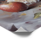 1069 Blume und Äpfel im Herbst Poster (Ecke)