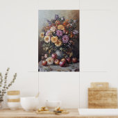 1069 Blume und Äpfel im Herbst Poster (Küche)