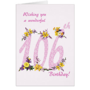 106. Geburtstag Blume Dekorierte Zahlen