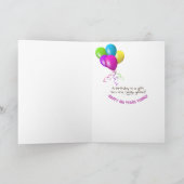 106. Geburtstag Teddybär und rosa Tulpen Karte (Innenseite)