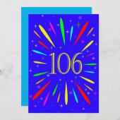 106. Geburtstagsparty Einladung Explosion (Vorne/Hinten)