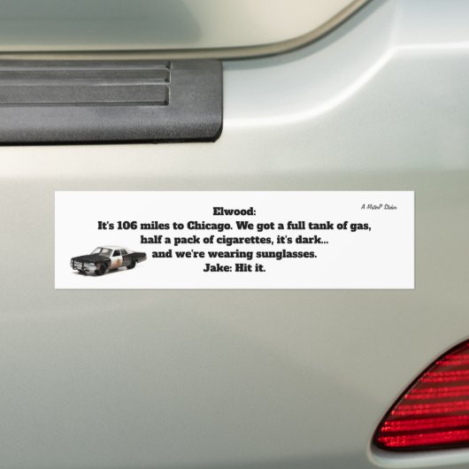 106 Meilen nach Chicago - ein MisterP-Aufkleber Autoaufkleber (Auf Auto)