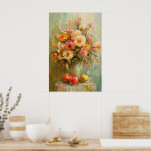 1071 Blume und Äpfel im Herbst Poster (Küche)