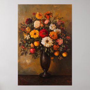 1072 Blume und Äpfel im Herbst Poster