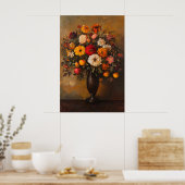 1072 Blume und Äpfel im Herbst Poster (Küche)