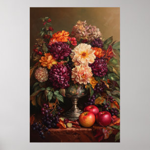 1073 Blume und Äpfel im Herbst Poster