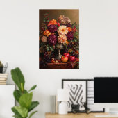 1073 Blume und Äpfel im Herbst Poster (Heimbüro)