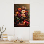1073 Blume und Äpfel im Herbst Poster (Küche)